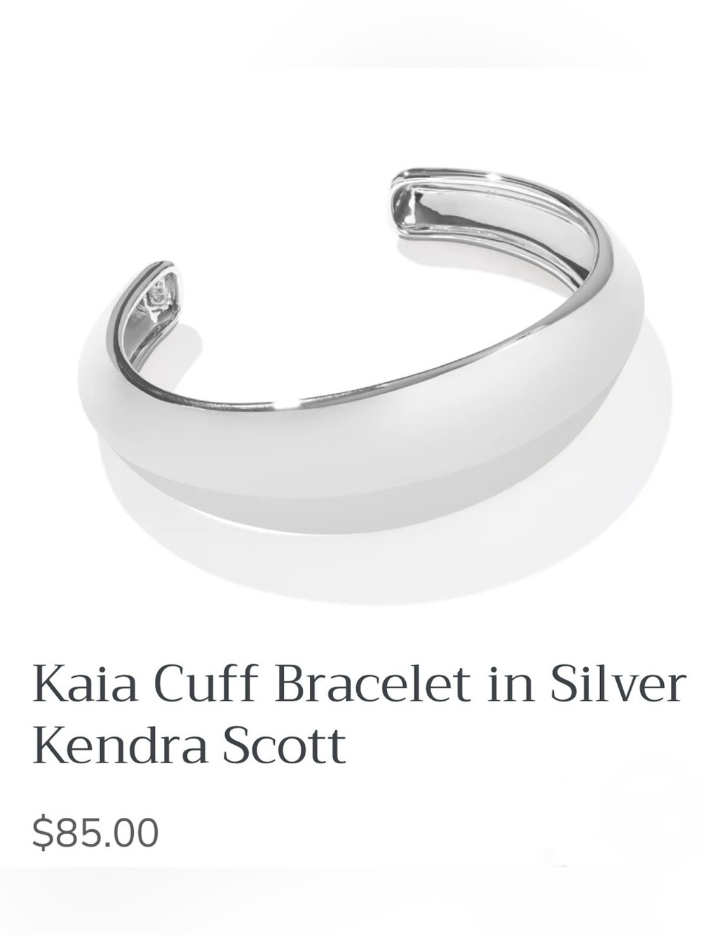Kendra Scott Silver Rhodium Open Cuff Bracelet